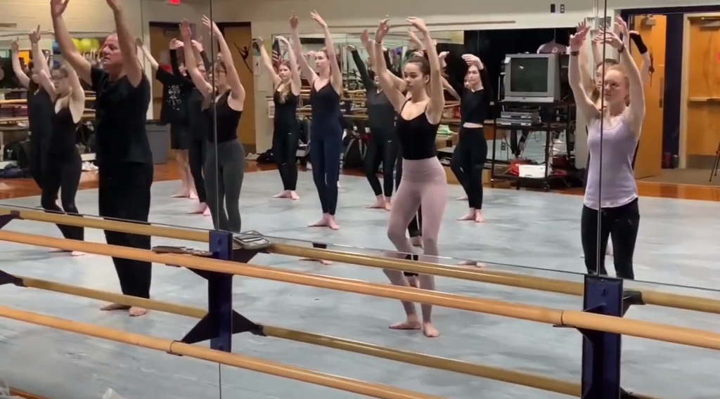 Peter Pucci teaches a contemporary modern dance class to dance students at Queen Anne’s County High School