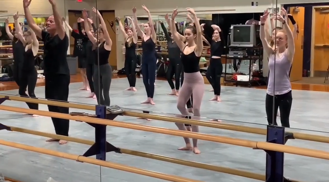 Peter Pucci teaches a contemporary modern dance class to dance students at Queen Anne’s County High School