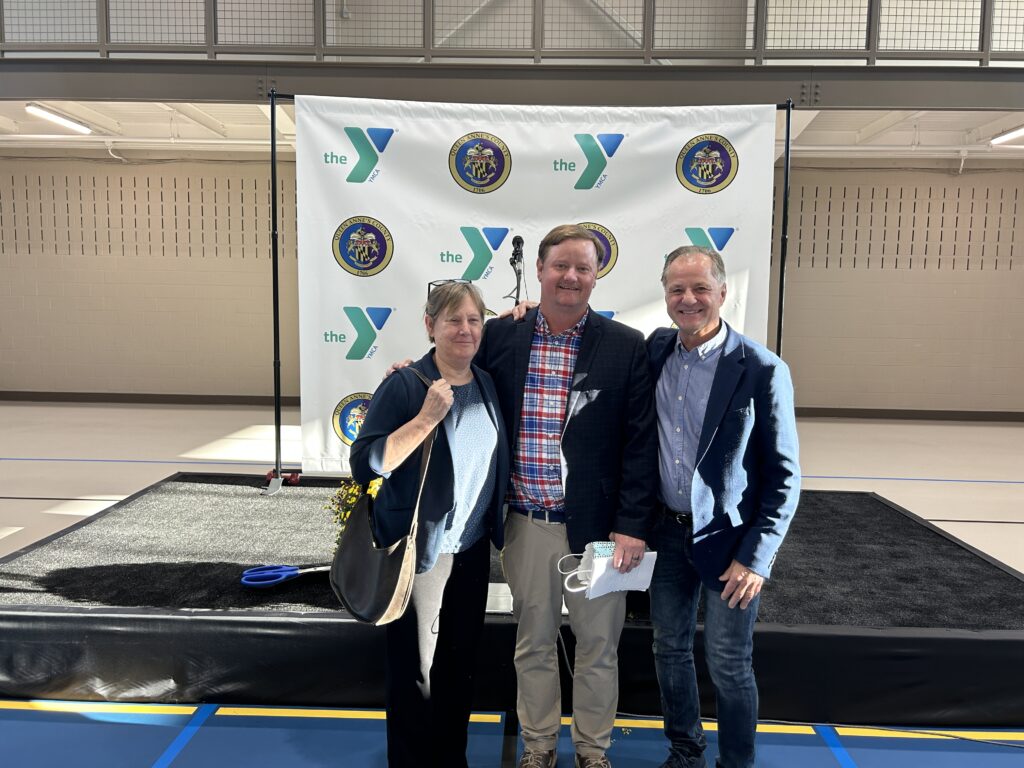 Ann Goodman, Robbie Gill & Peter Pucci celebrate the opening of the new Carole Cascio Pickleball courts