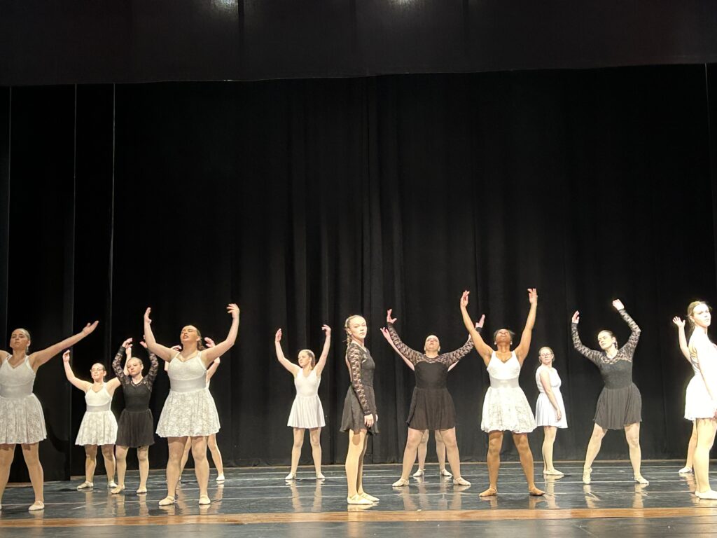 Many dancers performing on stage Carole Cascio Fund Day of Dance at Eastern Shore Arts Festival