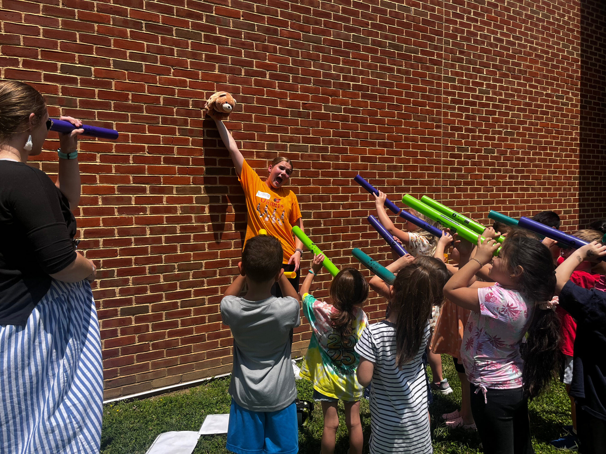 Gabby directs the students attention during “Going on a Bear Hunt” activity at Kent Island Elementary School.