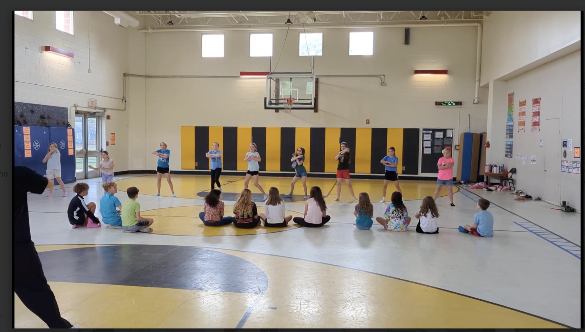 Kennard Elementary School 3rd -5th graders perform dance sequences for their fellow students.