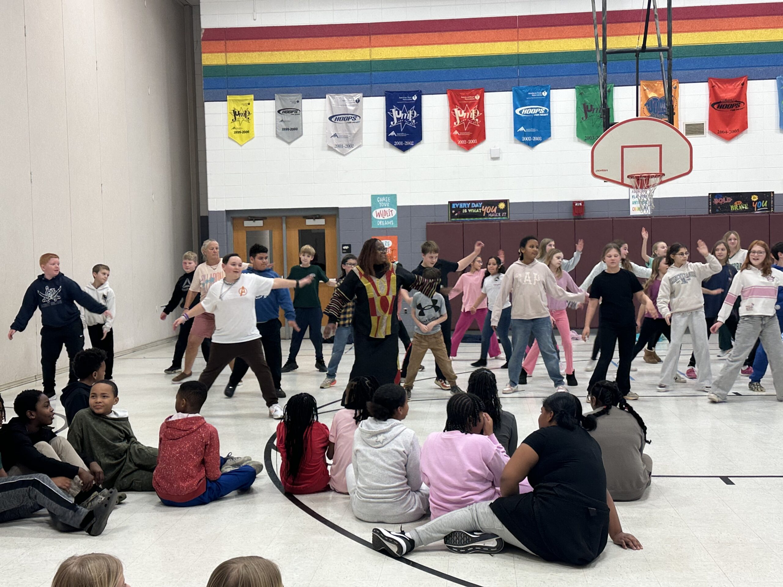 Sylvia teaching traditional West African dance steps.