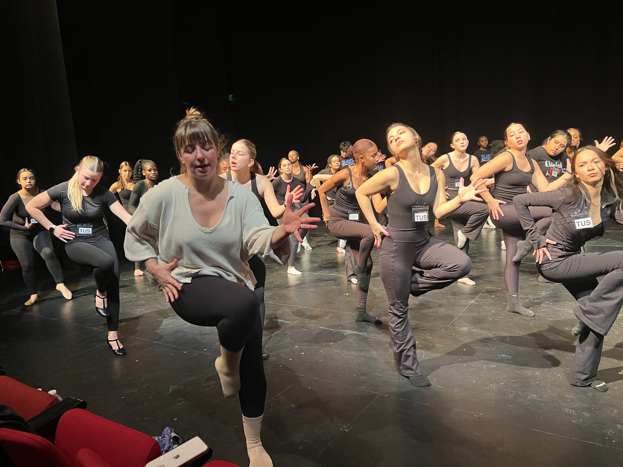 CCF Teaching Artist Adrienne Klaus Latanishen leads a Musical Theater class at MPHSDS.