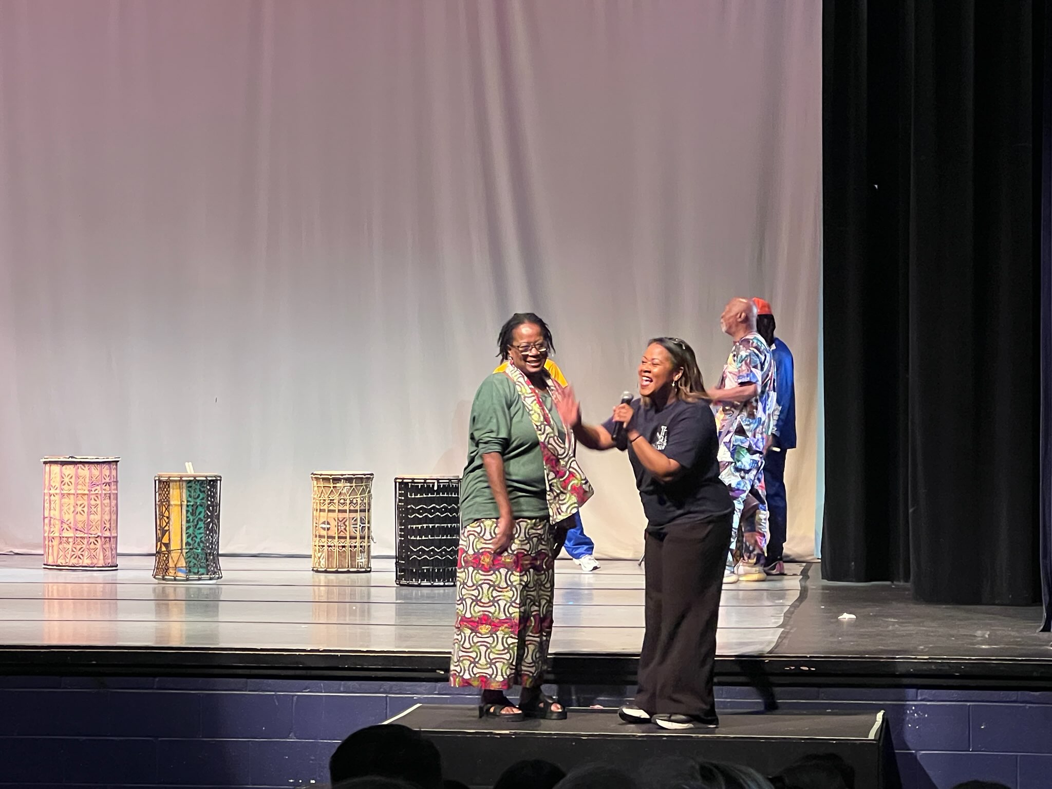 Sylvia Soumah(L) with Amber Wright (R) in her final Dance Concert as Director of the Dance Program at KIHS