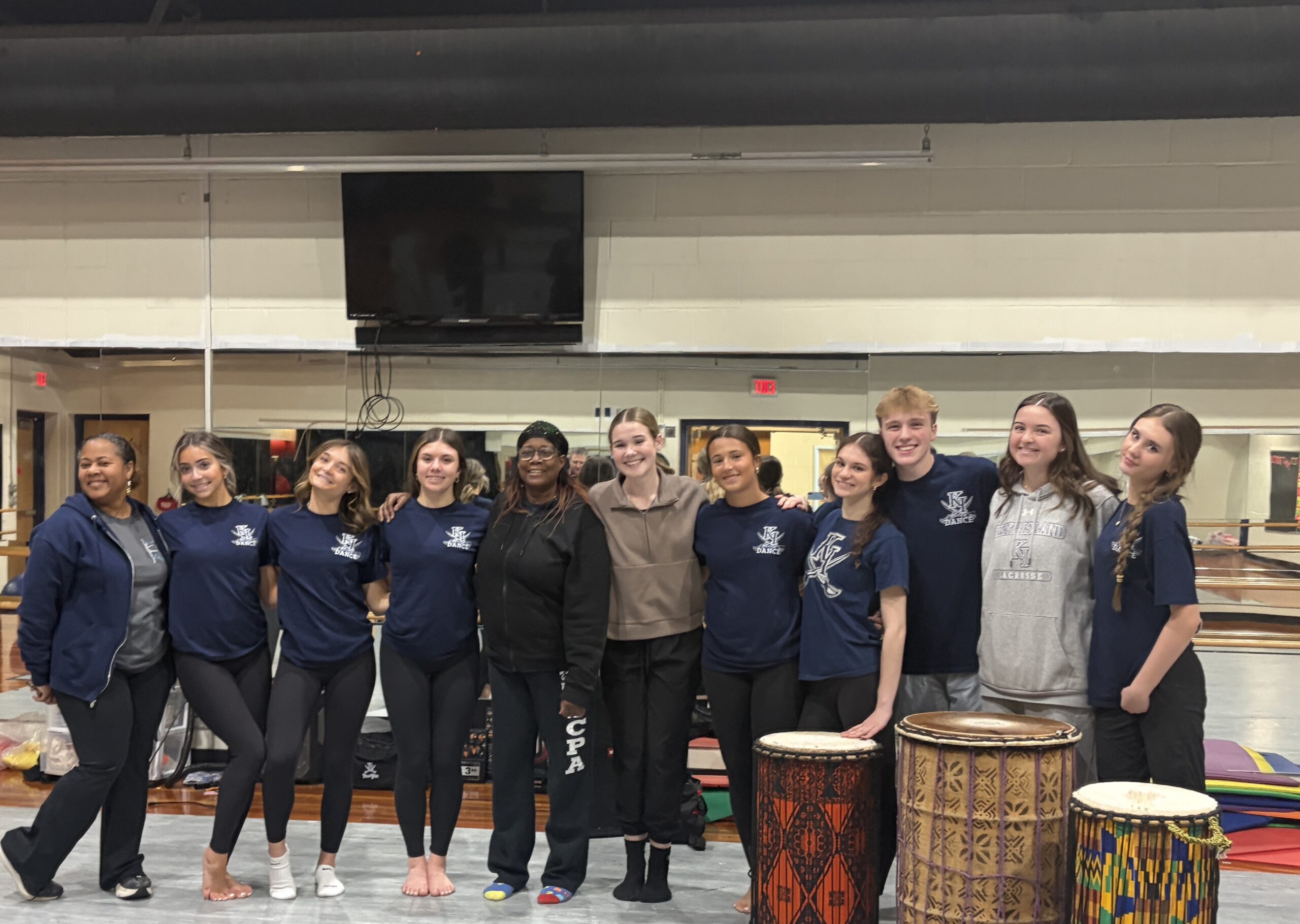 Amber Wright and her dancers, CCF Guest Teaching Artist Sylvia Soumah and CCF Teaching Artist, Gabby Pfeiffer (center).
