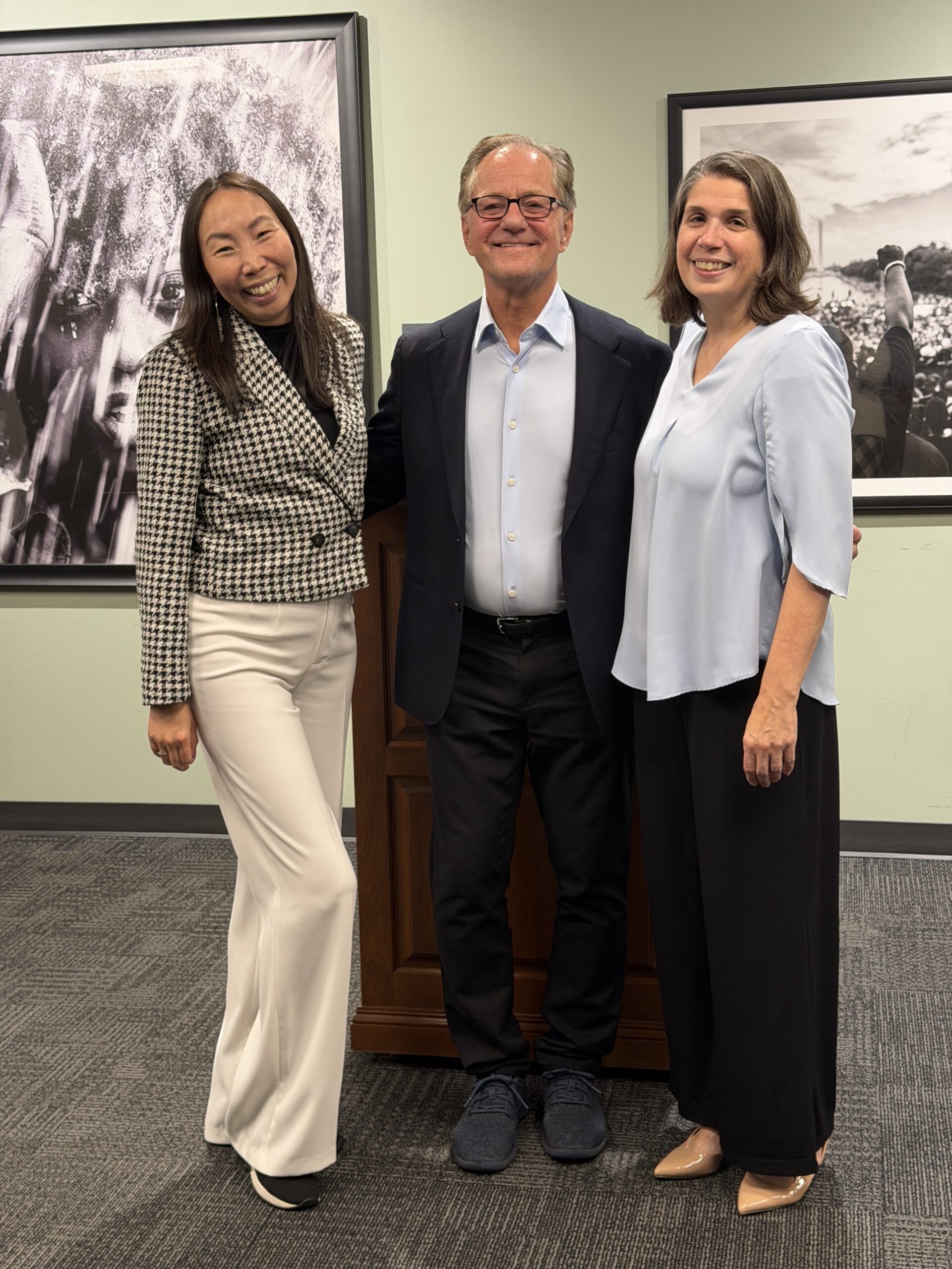 (L to R) Irina Lapteva, the Director of the Arts program, Peter Pucci CCF Executive Director and Melinda Blomquist, Artistic Director of the CCBC Dance Company at the post show reception.